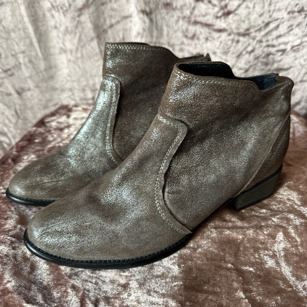 Seychelles Metallic Suede Leather Brown Ankle Boots
